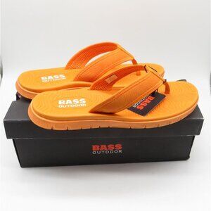 Bass Outdoor Men's Orange Flip-Flops Comfortable Durable Size 9M NEW $45
